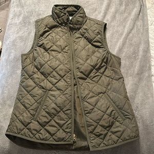 Womens green quilted vest